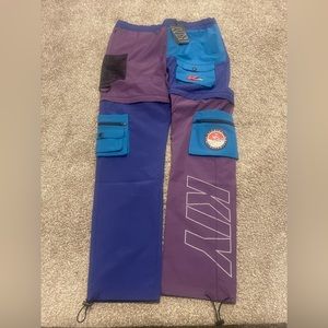 KIY STUDIOS "HYBRID UTILITY EXPEDITION" TEAL/PURPLE MIX CONVERTIBLE PANT
